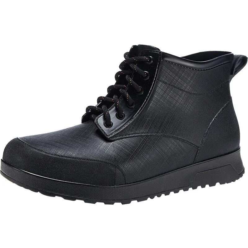 Men Lace up Rain Boots