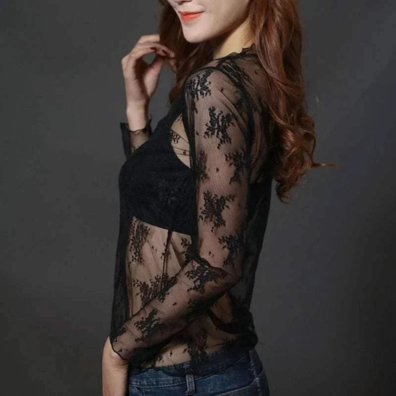 Mesh Fishnet Casual Top