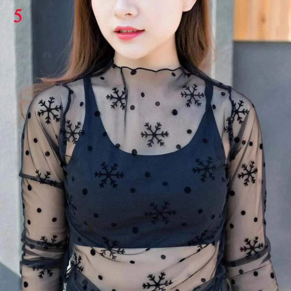Mesh Fishnet Casual Top