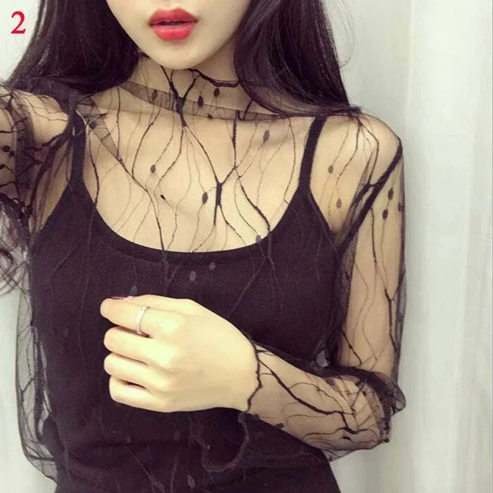 Mesh Fishnet Casual Top