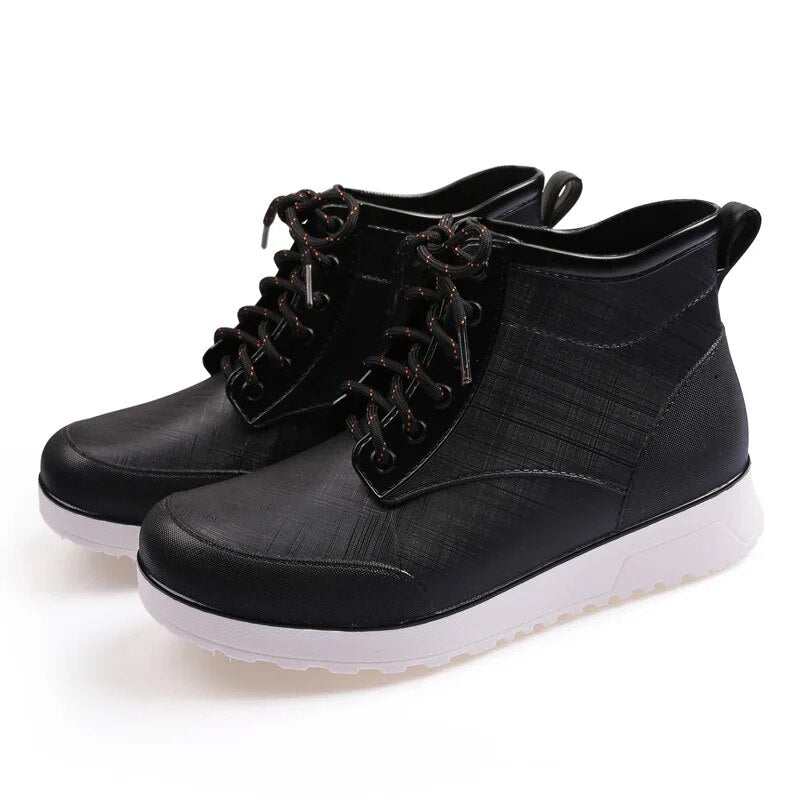 Men Lace up Rain Boots