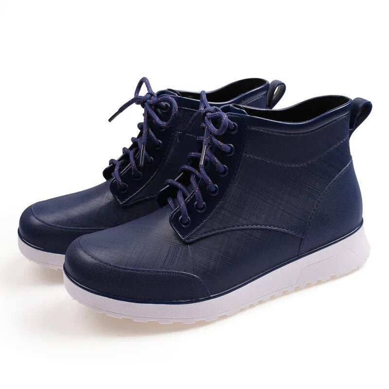 Men Lace up Rain Boots