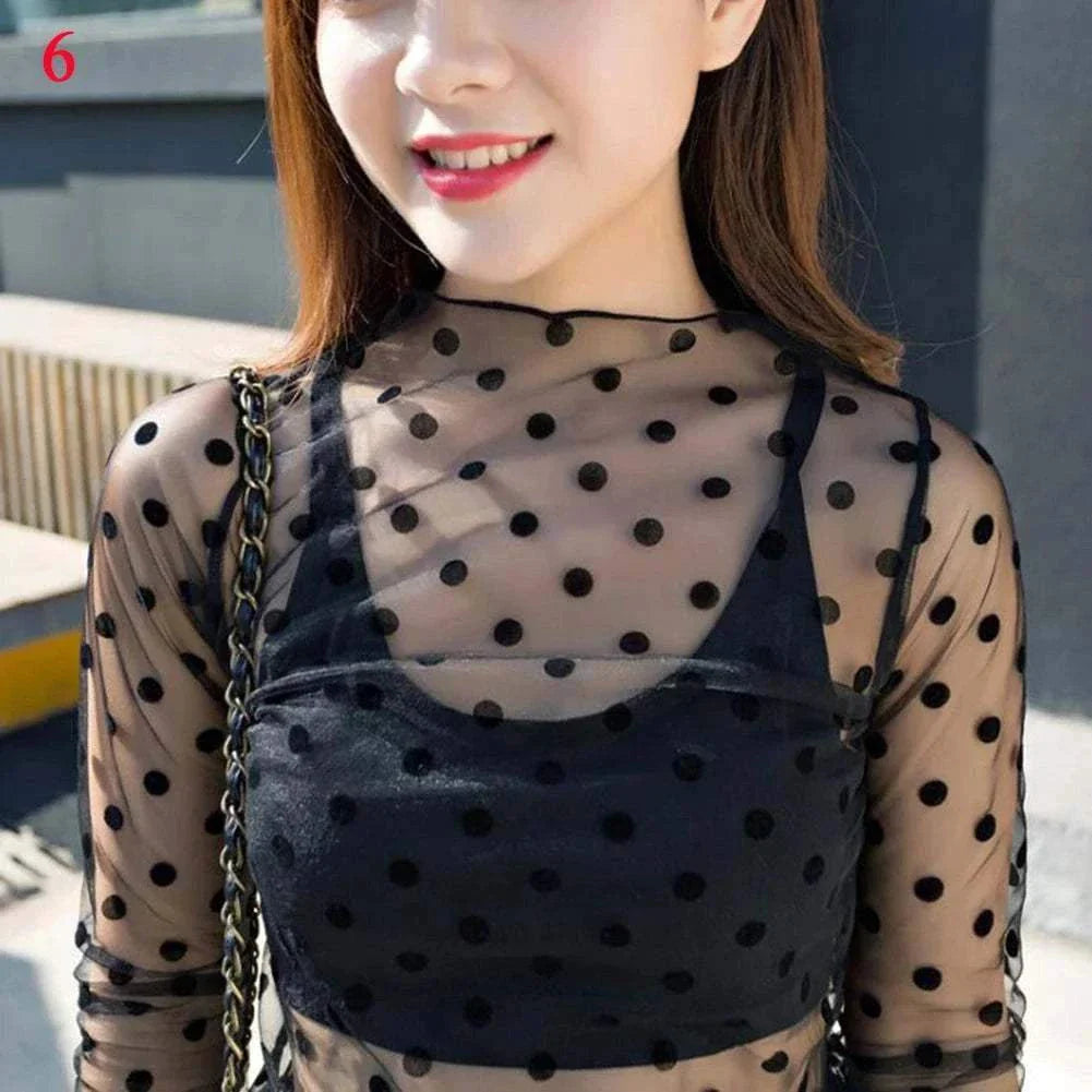 Mesh Fishnet Casual Top