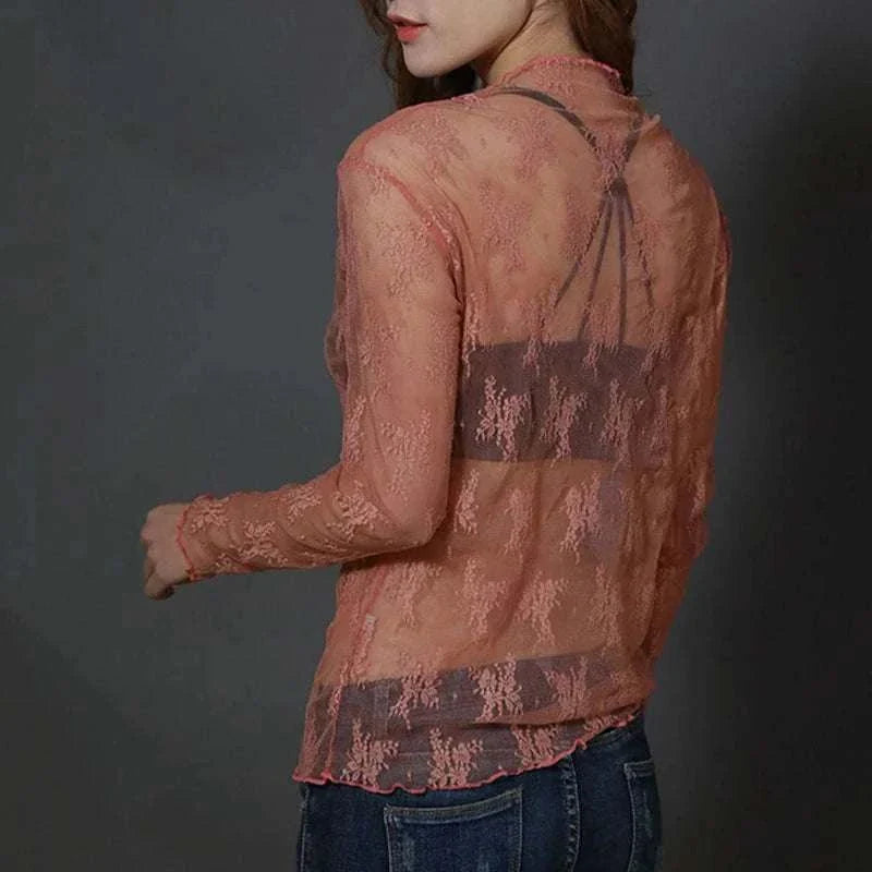 Mesh Fishnet Casual Top